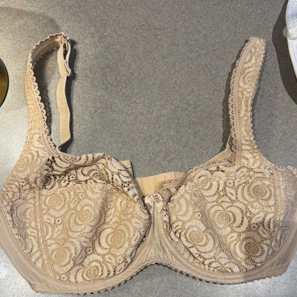 Lace Underwire Bra - Beige
